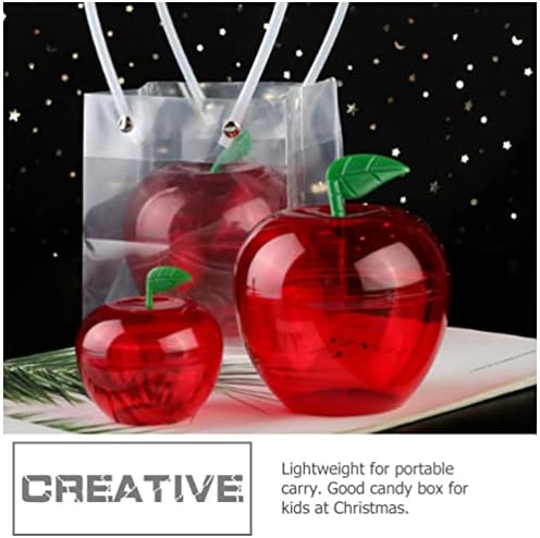 צנצנת ממתקים מפלסטיק מיכל חג המולד קופסאות ממתקים: 16 יחידות בצורת קופסאות טובות עם תפוחים מלאים מפלסטיק