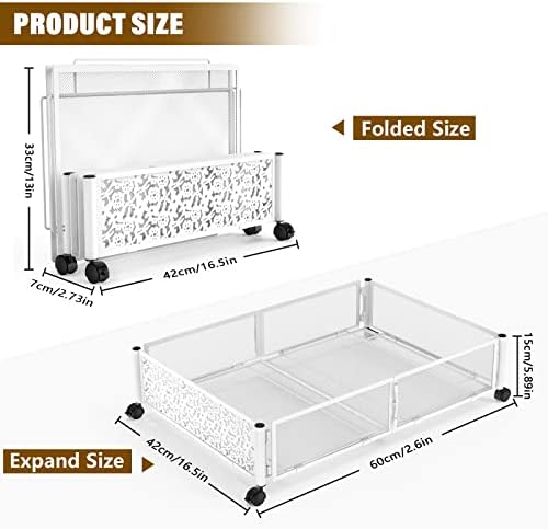 בוריסי מתחת לאחסון מיטה עם גלגלים, מתחת לאחסון מיטה, מתגלגל מתחת לאחסון נעליים, הרכבה ללא כלים