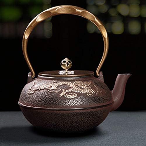 קומקום תה ברזל יפני מזרח יפני מסורתי בסגנון מסורתי קומקום ברזל לתה עלים רופפים, תה ברזל סיר ברזל