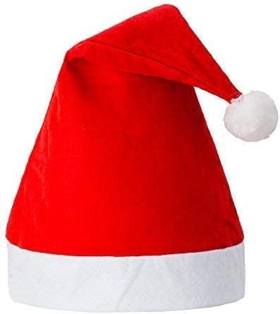 24 חבילה שאינו ארוג בד סנטה כובע חג המולד כובעי עבור למבוגרים וילדים חג המולד אדום רחב:11.8, גובה:16.2