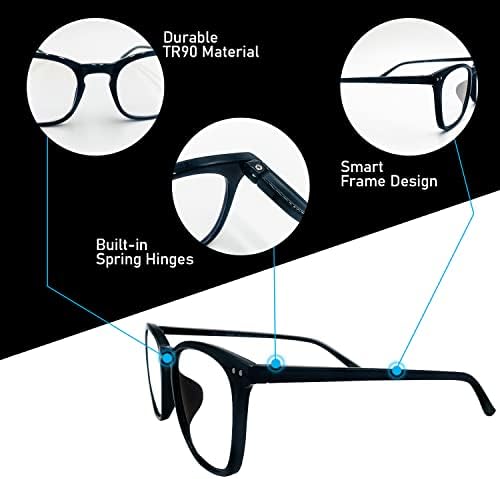 CSD כחול אור חוסם משקפי קריאה - משקפי ראייה עמידים - משקפי ראייה של יוניסקס למסך מחשב קריאת טלוויזיה