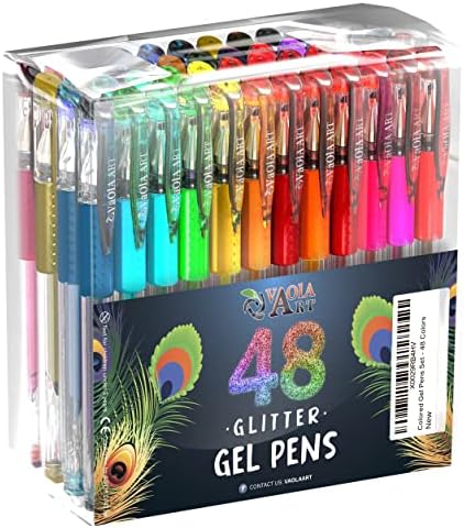 עטים ג'ל צבעוניים של Vaola ​​Art - סטים של עטים 36 ו 48 ג'ל