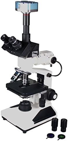 מיקרוסקופ מתחם תעשייתי מטלורגי רפואי טרינוקולרי מקצועי פי 2000 עם מצלמה למחשב עליון ותחתון משתקף ומועבר