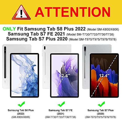 מקרה לכרטיסיית גלקסי של סמסונג S8 Plus 2022/S7 Fe 2021/S7 פלוס 2020 12.4 אינץ