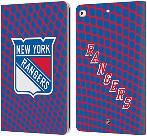 עיצובים של תיק ראש מורשה רשמית NHL NET דפוס ניו יורק ריינג'רס ארנק עור ארנק מארז תואם ל- Apple iPad 9.7 2017