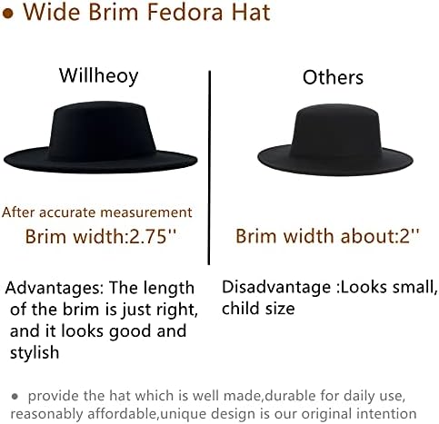 וילהוי פדורה כובעי נשים שטוח מגבעת לגברים חזיר עוגת כובע רחב ברים כנסיית כובע מגבעת טרילבי כובע