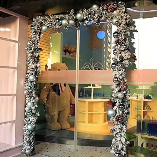 Fqmyltyn 9 ft קישוטים לחג המולד חיצוניים מוצפנים מלאכותיים Rattan תלוי חג מולד שמח קישוטי גרלנד לדלת הכניסה