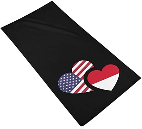 מגבת כביסה של דגל מונאקו ארהב מגבת 28.7 X13.8 מטליות פנים סיבי סופר -סיבים סופגים מגבות מגבות
