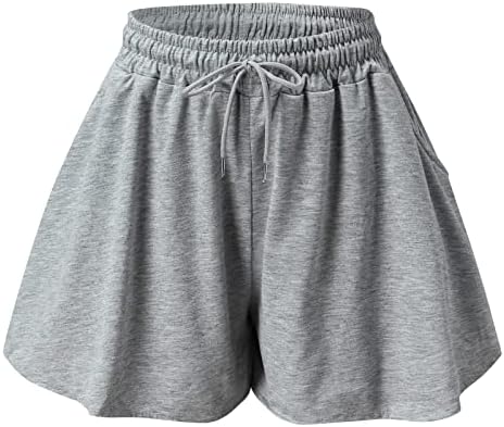 מכנסיים קצרים מזדמנים של Beuu לנשים קיץ מותניים אלסטיים נוח מכנסיים קצרים עם מכנסיים קצרים