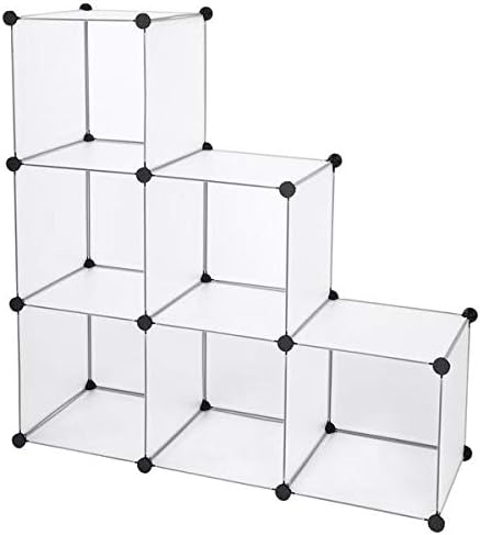 אחסון קוביית BOOA 6 קוביות מארגן מארגן מדפי אחסון קוביות מארגן ארון ארון DIY לבן לבן