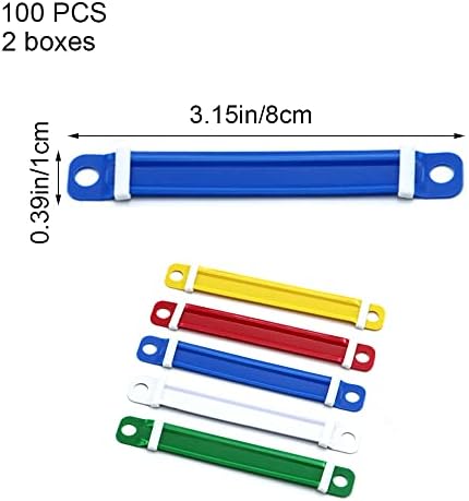 Yunzchensh 100 PCS 2 קליסר חור קליפים מחברים נייר פלסטיק מחברים לקבצים צבעוניים לנייר בית ספר משרדי