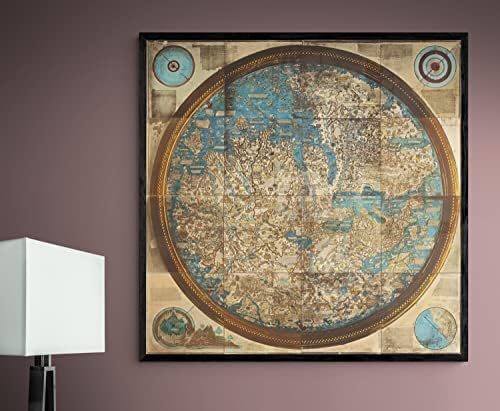 פרא מאורו ענק מימי הביניים מפה של העולם מאפה תואם עם מונדי תואם עם עתיק עולם ישן תואם עם אטלס קרטוגרפיה