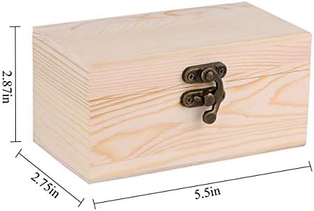 קופסת עץ לא גמורה 2 PCS 5.5x2.75x2.87 אינץ