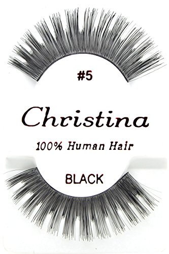 12x 5 כריסטינה שיער אנושי מזויף ריסים