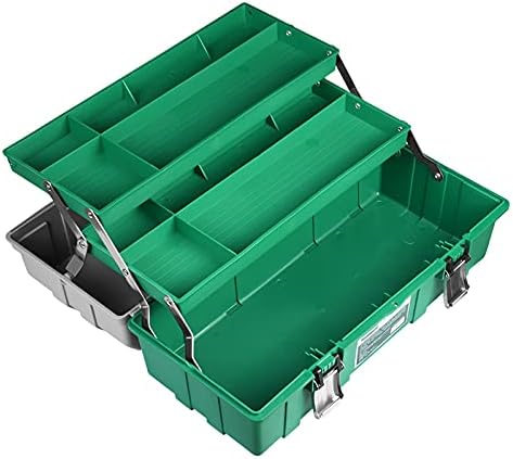 קופסאות כלים של Koaius פלסטיק 3 שכבות תיבת כלים מארז אחסון רב-פונקציונלי עם מגש מתקפל מארגני תיקון חומרה חיצונית