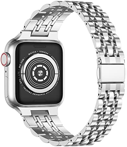 החלפה עליונה של פוגו לפס שעון אפל 38 ממ 40 ממ 42 ממ 44 ממ פלדה אל חלד מתכת iwatch iPhone Watch Band