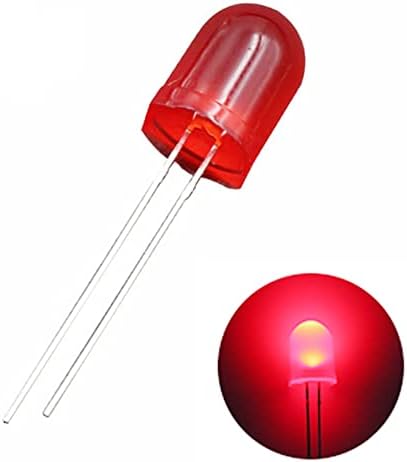 50 יחידות 10 ממ אדום מפוזר הוביל דיודה אורות תאורת הנורה מנורות אלקטרוניקה רכיבים מחוון אור פולטות דיודות
