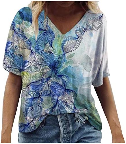 חולצות קיץ לנשים 2023 טרנדי הדפס פרחוני חולצת צווארון מצויד חופשה מזדמן בוהו חולצות בתוספת גודל