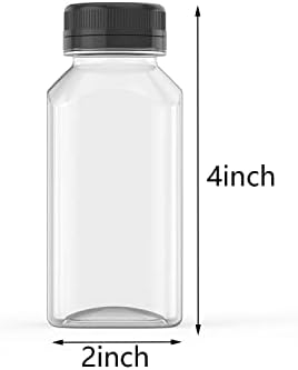 5 יחידות 5 עוז בקבוקי מיץ פלסטיק מיכלים ריקים שקופים עם מכסים עמידים בפני חבלה למיץ, חלב ומשקאות