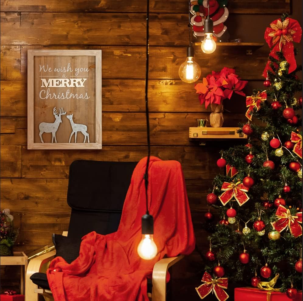 ולרי מדלין קפוא חורף קישוטי חג המולד לבן חורף חבילה של שלט עץ של כריטמאס + בחירות חג מולד +