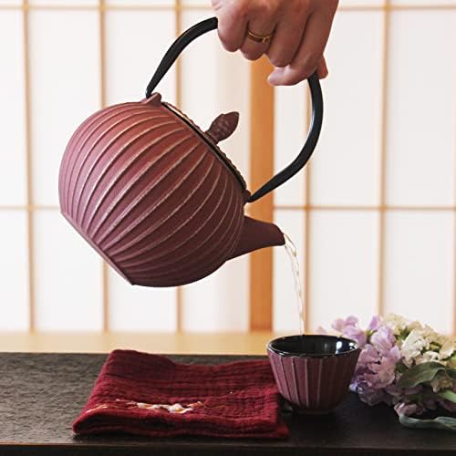 קומקום ברזל יצוק Milvbusiss, סיר תה יפני עם חומר עולה לעלה רופף, קומקום תה כיבוש מצופה פנים