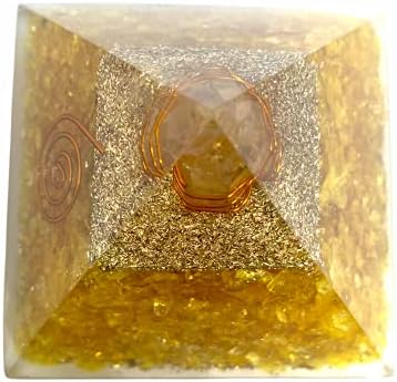 אלמנט רוחני רייקי ריפוי אורגוניט צהוב גביש אבן פירמידה לאנרגיה חיובית