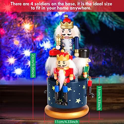 בעבודת יד עץ מפצח אגוזים חג המולד מוסיקה תיבה, חייל דמות עץ מוסיקלי תיבת מפצח אגוזים קישוטי דמויות מוסיקה תיבת