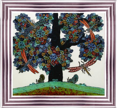 ציור אמנות בטיק מקורי על בד כותנה,' עץ העושר ' מאת אגונג