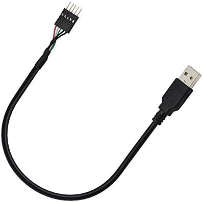 Gintooyun 5 סיכה כותרת לוח אם ל- USB A, Dupont IDC 5 פינים ל- USB 2.0 מתאם מאריך זכר כבל 2PS