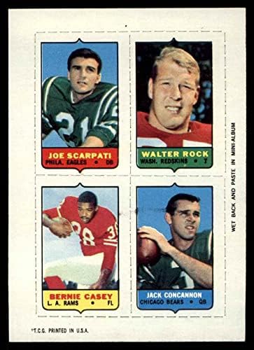 1969 Topps Joe Scarpati/Walter Rock/Bernie Casey/Jack Concannon NM Bowling Green/Boston College/Maryland/NC