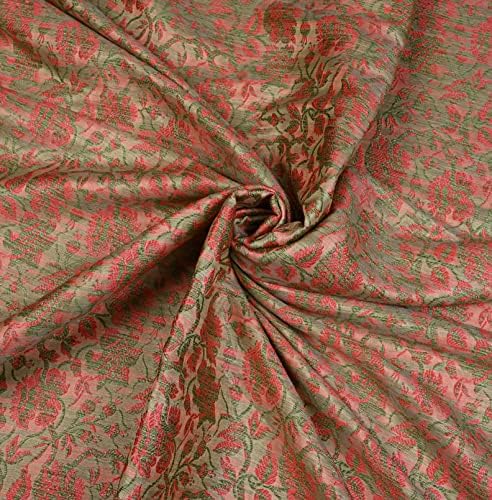 אלוריה-דקסקור פרחוני רקום ברוקד אקארד תפירת הלבשה ביצוע בד על ידי חצר קורטה שמלת הלבשה בד, צבע: אפרסק 3