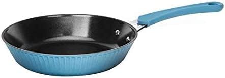 כלי בישול ווק ללא מקל עם ידיות כחולות נגד צריבה