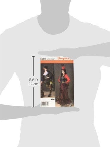 פשטות 1819 מפספסת דפוס תפירה של תלבושות Steampunk, גודל HH