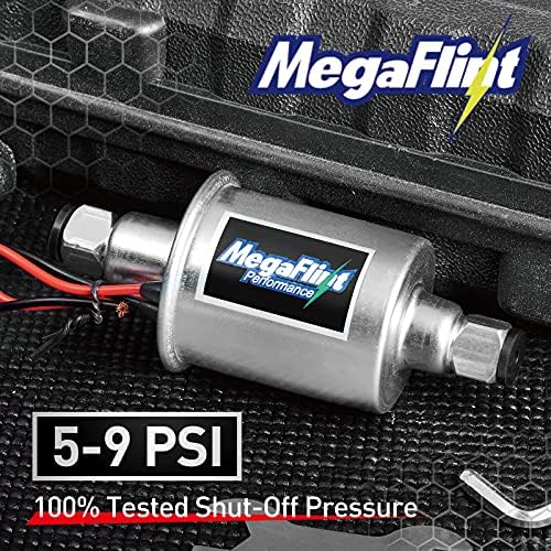 משאבת דלק מקוונת של Megaflint 12V משאבת דלק חשמלית אוניברסלית לחץ נמוך 5-9 psi לסולר גז E8012S HEP-02A