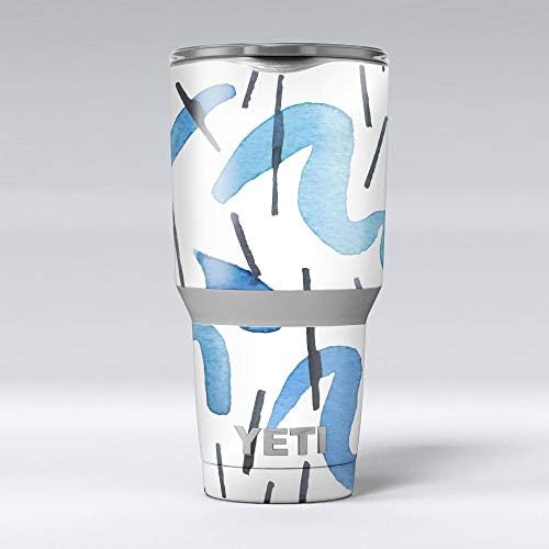 תכנן צבעי מים Skinz תחת ההיקף - ערכת גלישת ויניל מדבקות עור תואמת את כוסות הכוס הקירור של Yeti Rambler יותר