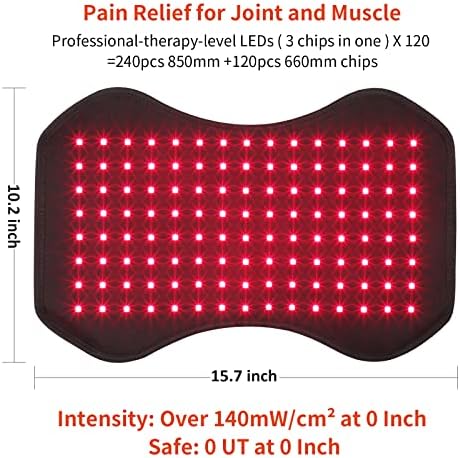 חגורת טיפול באור אדום 23 וואט ליד טיפול באור אינפרא אדום לשיכוך כאבים טיפול באור אדום לגוף, כרית דלקת במפרק