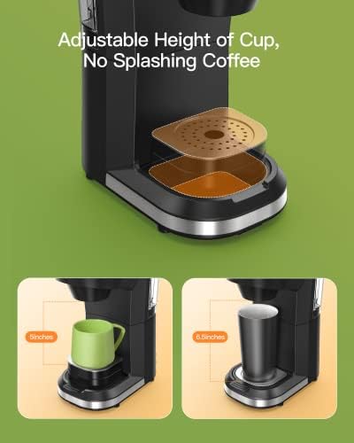 מכונת קפה חמה וקרה לכוסות קפה וקפה טחון, מכונת קפה 4-5 כוסות ומבשלות הגשה יחידה, עם מאגר מים נשלף של 30