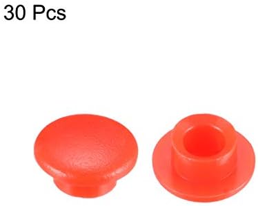UXCELL 30 pCS מישוש כפתור כפתור כובעים 3.2 ממ חור DIA עבור מתג מיקרו מיקרו 6x6 ממ אדום אדום