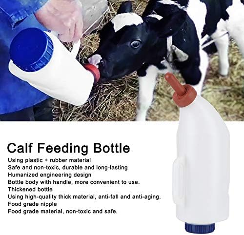 מזין חלב עגל מומיסוטו, בקבוק האכלת בקבוק חלב עגל 4 ליטר טיפול בבעלי חיים בקבוק הנקה עגל עם פטמת ידית לבעלי חיים