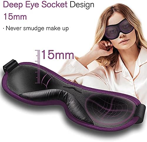 מסכת שינה תלת מימדית של PrettyCare Mask, מסיכת עיניים לשינה 3D מתאר מסכת שינה אפלה אור - מטוס מכוסה עם תקעים