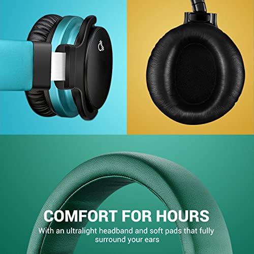 Movssou e7 אוזניות מבטלות רעש פעיל עם אוזניות E7 Bluetooth אוזניות אלחוטיות, בס עמוק, משטח אוזניים חלבוני