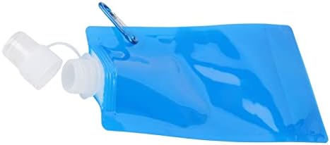 בקבוק מי שתייה מתקפל, 3 יחידות כחול PE PE בקבוקי מים מתקפלים עם דליפות עם וו חיבור לספורט חיצוני לטיולים לריצה