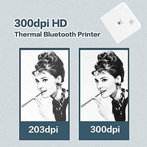 Phomemo M02 Pro Mini Printer- מדפסת צילום תרמית Bluetooth עם 3 לחמניות נייר צבעוני שאינו דבק, התואם