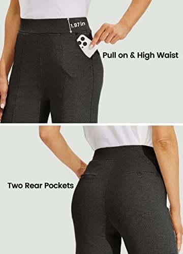 מכנסי קפרי מכנסיים של ויליט לנשים מכנסי יוגה רחב רגל רחבה מכנסי עבודה מזדמנים של קפריס מכנסיים מותחים מותניים