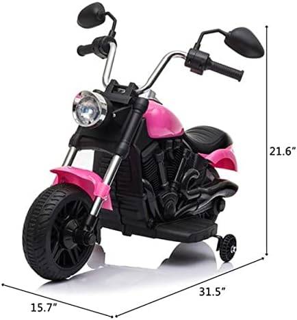 Byrotson Kids Ride Electric Ride על אופנוע עם גלגלי אימונים 6V, פנס LED, מהירות גבוהה/נמוכה, צמיגים דריכים
