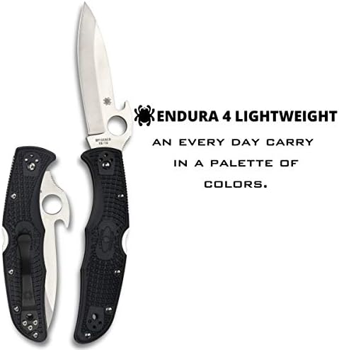 Spyderco Endura 4 סכין חתימה עם להב פלדה VG -10 3.80 עם פותחן אמרסון ו- FRN ידית - Plainedge - C10PGYW