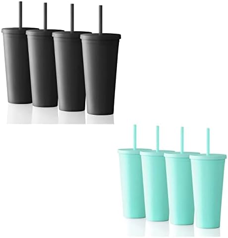 חבילה של כוסות שכבות! 4 חבילה 22 עוז כוסות אקריליות בצבע פסטל + 4 חבילות 22 גרם פסטל בצבע אקרילי בצבעי