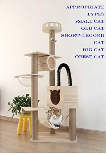 חתול טיפוס מסגרת, 63 גדול מוצק עץ חתול המלטת חתול עץ חתול גרדן משולב חתול טיפוס מסגרת דירה לחיות מחמד צעצוע