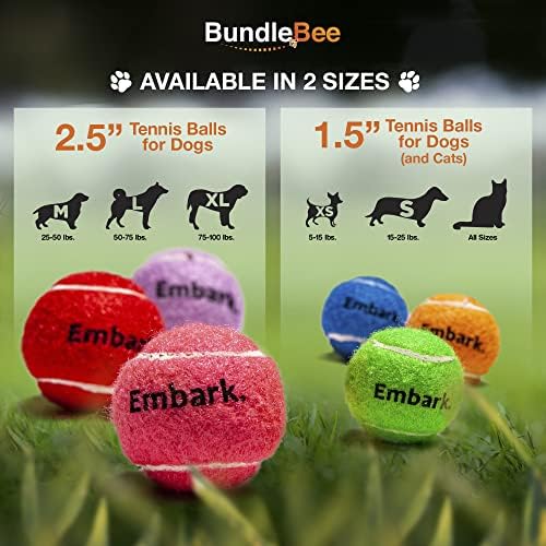 כדורי טניס צבעוניים צבעוניים לכלבים קטנים וגורים - 1.5 אינץ ' - 12 חבילה - צעצועים לאילוף כלבים לחיזוק