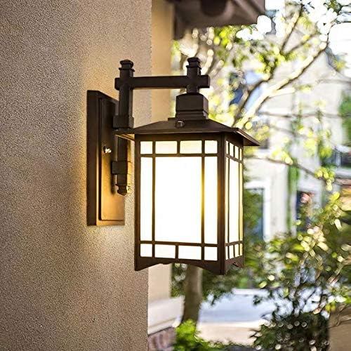 TJLSS מנורה קיר חיצונית מנורה קלאסית מנורה גינה מנורה בסגנון אירופאי מנורה מרפסת מרפסת מנורה חיצונית